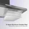 3-Speed 60cm Wall Mounted Chimney Cooker Range Hood with LED Light