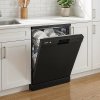 Black Freestanding Dishwasher with 12 Place Settings & 6 Washing Programs