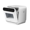 6L Water Tank Capacity White Countertop Dishwasher with A Visible Door, 3 Place Settings, 6 Modes