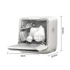 6L Water Tank Capacity White Countertop Dishwasher with A Visible Door, 3 Place Settings, 6 Modes