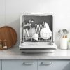 6L Water Tank Capacity White Countertop Dishwasher with A Visible Door, 3 Place Settings, 6 Modes
