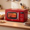 800W 20L Retro Microwave Oven with LED Display, 5 Cooking Power Levels, 8 Auto Menus
