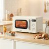800W 20L Retro Microwave Oven with LED Display, 8 Auto Menus, 5 Cooking Power Levels