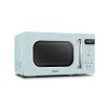 800W 20L Retro Microwave Oven with LED Display, 8 Modes, 5 Power Levels, Defrost Setting