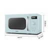 800W 20L Retro Microwave Oven with LED Display, 8 Modes, 5 Power Levels, Defrost Setting