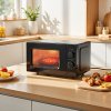 700W 20L Countertop Microwave Oven with Dual Knob, Quick Defrost Function, 5 Power Levels