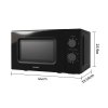 700W 20L Countertop Microwave Oven with Dual Knob, Quick Defrost Function, 5 Power Levels