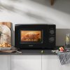 700W 20L Countertop Microwave Oven with Dual Knob, Quick Defrost Function, 5 Power Levels