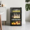 93L Under Counter Beer and Drinks Fridge with Low-E Glass Door, Removable Shelves