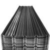 Living and Home 12Pcs Metal Corrugated Roofing Sheets, 0.27mm H x 129cm W x 45cm D, Black