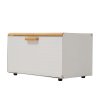 Living and Home 2-door Countertop Metal Bread Box with Bamboo Lid