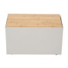 Living and Home 2-door Countertop Metal Bread Box with Bamboo Lid