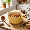 Living and Home 2.75 L Enameled Dutch Oven with Dual Handles and Lid