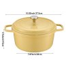 Living and Home 2.75 L Enameled Dutch Oven with Dual Handles and Lid