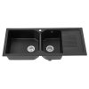 Living and Home Double Bowl Quartz Resin Composite Kitchen Sink with Waste Kit