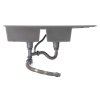 Living and Home Double Bowl Quartz Resin Composite Kitchen Sink with Waste Kit, Graphite Grey, 116cm (W) x 50cm (D) x 20cm (H)