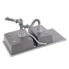 Living and Home Double Bowl Quartz Resin Composite Kitchen Sink with Waste Kit, Graphite Grey, 116cm (W) x 50cm (D) x 20cm (H)