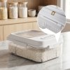 Living and Home 5KG Airtight Rice Storage Container with Lid, Clear + Cream