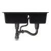 Living and Home Modern Quartz Resin Composite Kitchen Sink with Waste Kit, 80cm W x 48cm D x 21cm H, Black