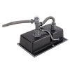 Living and Home Modern Quartz Resin Composite Kitchen Sink with Waste Kit, 80cm W x 48cm D x 21cm H, Black