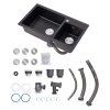 Living and Home Modern Quartz Resin Composite Kitchen Sink with Waste Kit, 82cm W x 46cm D x 22cm H