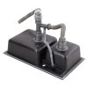 Living and Home Modern Quartz Resin Composite Kitchen Sink with Waste Kit, 82cm W x 46cm D x 22cm H
