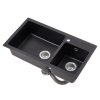 Living and Home Modern Quartz Resin Composite Kitchen Sink with Waste Kit, 82cm W x 46cm D x 22cm H
