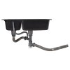 Living and Home Modern Quartz Resin Composite Kitchen Sink with Waste Kit, 82cm W x 46cm D x 22cm H
