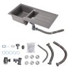 Living and Home Modern Quartz Resin Composite Kitchen Sink with Waste Kit, 100cm W x 50cm D x 20.5cm H, Graphite Grey
