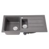 Living and Home Modern Quartz Resin Composite Kitchen Sink with Waste Kit, 100cm W x 50cm D x 20.5cm H, Graphite Grey