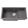 Modern Quartz Resin Composite Kitchen Sink with Waste Kit, 81cm W x 46cm D x 21cm H, Graphite Grey