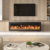 Living and Home 50 Inch Wall Mounted Freestanding Electric Fireplace 12 Flame Colours with Remote Control