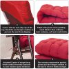 Living and Home 160cm W x 50cm D Non-slip Sun Lounger Cushion for Garden Patio, Red