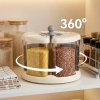 Living and Home 360° Rotating Grain Dispenser Storage Container with 5 Compartments, Airtight Food Storage Container