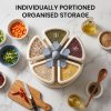 Living and Home 360° Rotating Grain Dispenser Storage Container with 5 Compartments, Airtight Food Storage Container