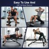 Living and Home Multifunctional Foldable Adjustable Workout Weight Bench with Resistance Bands