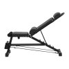 Living and Home Multifunctional Foldable Adjustable Workout Weight Bench with Resistance Bands