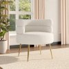 Living and Home Curved Upholstered Single Sofa Accent Chair