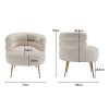 Living and Home Curved Upholstered Single Sofa Accent Chair