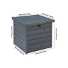 Living and Home 200L Lockable Outdoor Metal Garden Storage Box, Charcoal Black, 68cm W x 62cm D x 63cm H