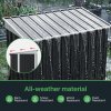 Living and Home 4.27x6.27FT Anthracite Single Door Metal Pent Roof Garden Storage Shed, Weatherproof Outdoor Tool Cabinet Without Base Floor