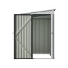 Living and Home 4.27x6.27FT Anthracite Single Door Metal Pent Roof Garden Storage Shed, Weatherproof Outdoor Tool Cabinet Without Base Floor