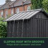Living and Home 4x4FT Anthracite Black Apex Roof Metal Garden Storage Shed, Lockable Single Door Outdoor Tool Cabinet Without Base Floor