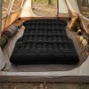 Living and Home 130x180cm Black Flocked SUV Car Inflatable Air Mattress with Built-in Automatic Air Pump, Portable Back Seat Camping Air Bed
