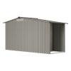Living and Home 4.29x8.43FT Grey Apex Metal Garden Storage Shed with Side Log Storage Area, Lockable Sliding Double Door Outdoor Tool House Without Base Floor