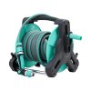 Living and Home Portable Green Garden Hose Reel Set with 10/15/20/25m Water Hose, Multi-Function High Pressure Spray Gun & Wall Mount Accessories