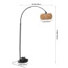 Boho Rattan Arc Floor Lamp with Remote Control