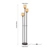 3-Light Boho Rustic Floor Lamp No Bulb