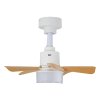 Living and Home 5-Blade Wood Grain Ceiling Fan Light, White ABS Fan Lamp with Remote & APP Control, 4 Speed Adjustable Dimmable LED Fan Light Fixture