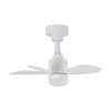 Living and Home Small All White 5 ABS Blades Ceiling Fan Light, Dimmable LED Fan Lamp with Remote & APP Control, 4 Speed Adjustable Mini Fan Light Fixture